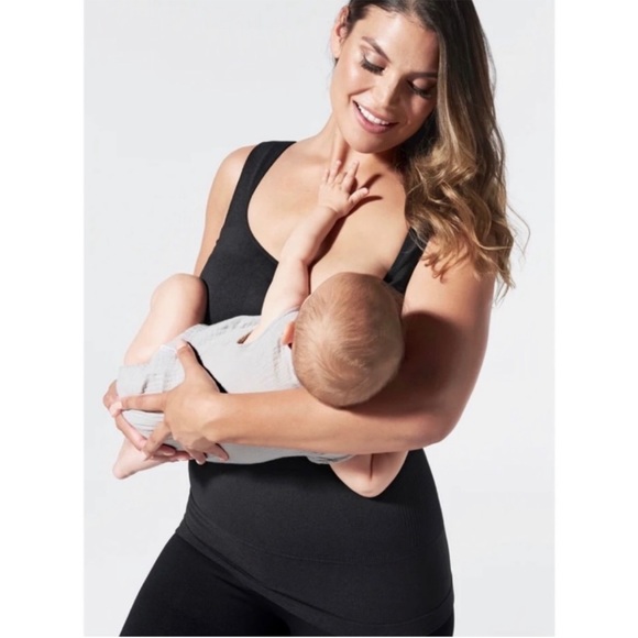 NWT BLANQI- Everyday Pull-Down Postpartum Nursing Support Tank Top Black - Picture 1 of 8